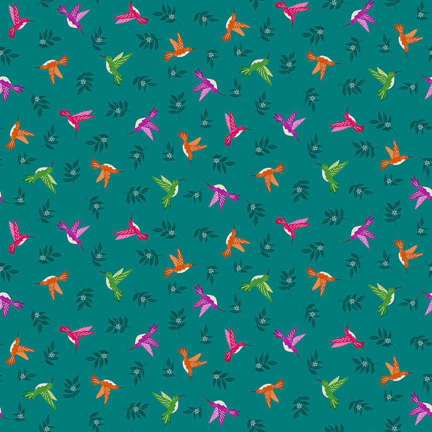 Jewel Tones - Hummingbird in Turquoise - Click Image to Close