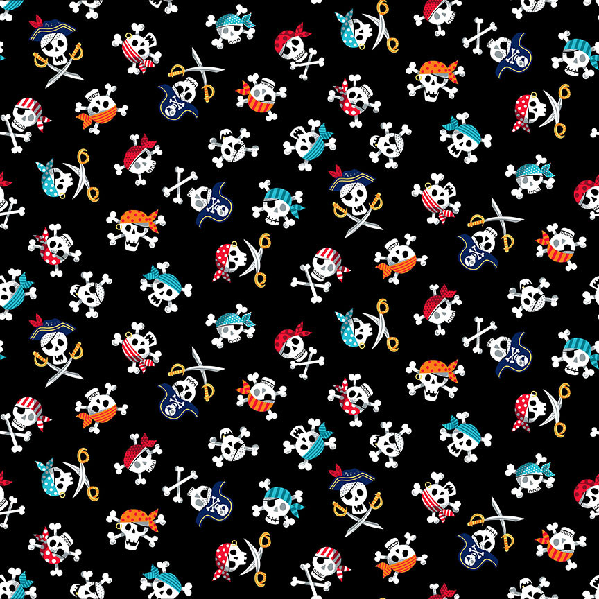 Pirates - Skulls in Black - Click Image to Close