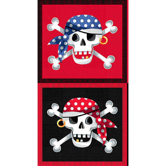 Pirates - Skull and Crossbones 60cm Panel - Click Image to Close