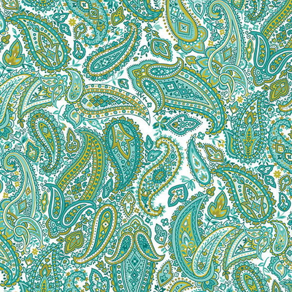 Monsoon - Paisley in Turquoise - Click Image to Close