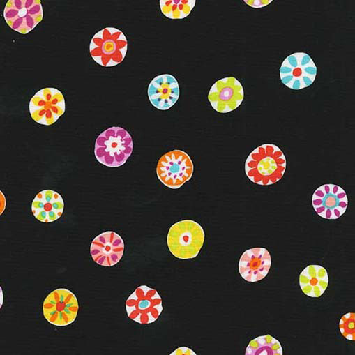 Melodies - Folk Floral Dot in Black - Click Image to Close