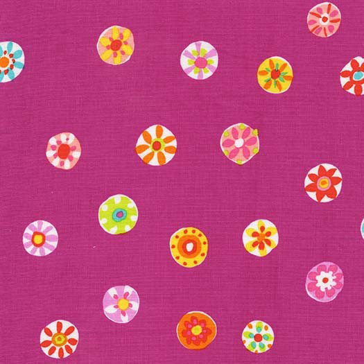 Melodies - Folk Floral Dot in Fuschia - Click Image to Close