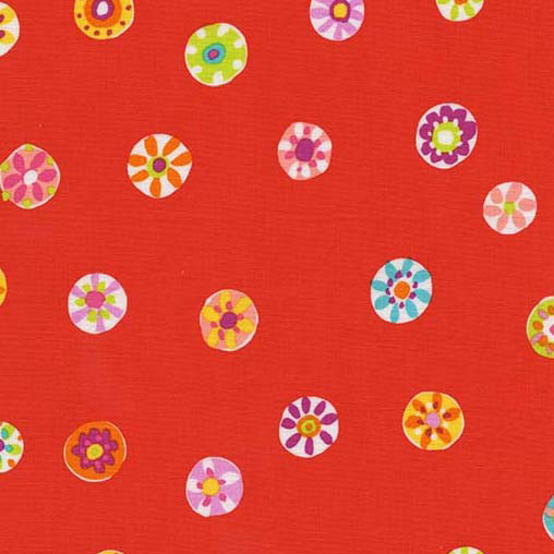 Melodies - Folk Floral Dot in Poppy - Click Image to Close
