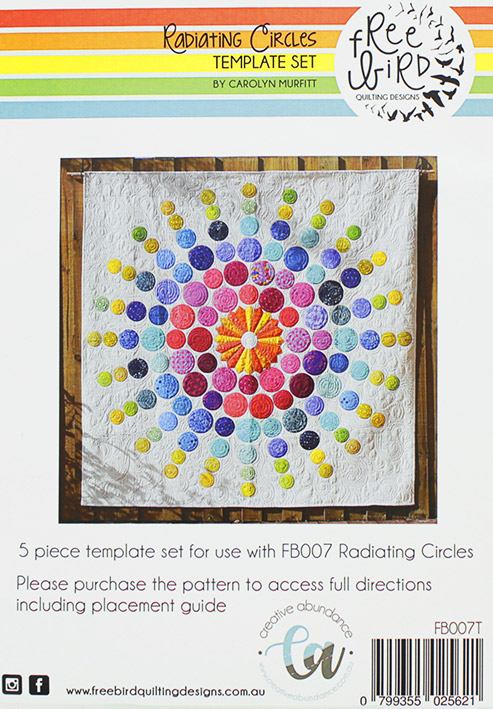 Radiating Circles - 5 Piece Template Set - Click Image to Close