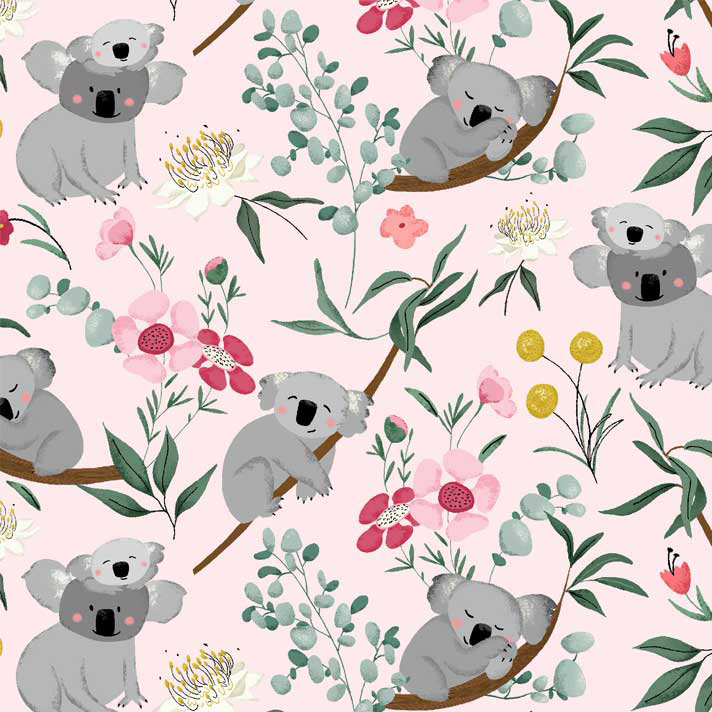 Aussie Friends - Koalas in Pink - Click Image to Close