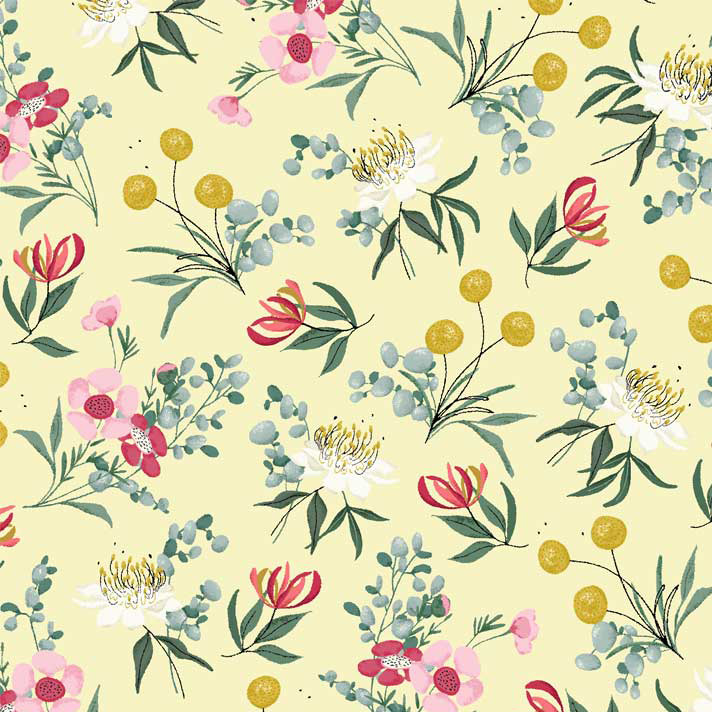 Aussie Friends - Floral in Yellow - Click Image to Close