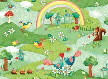 Rainbow Woodland - Woodland Scene in Multi - Click Image to Close