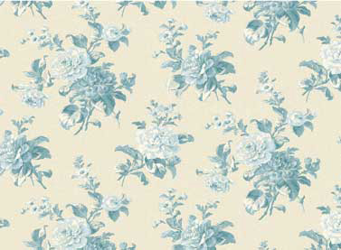 Mrs Miniver - Delicate Roses in Light Blue - Click Image to Close