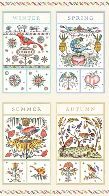 Frakturs and Flourishes - Four Seasons Panel - Click Image to Close