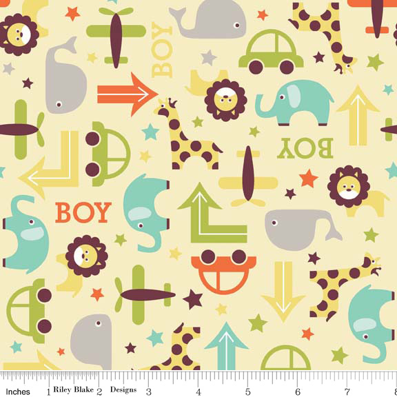 Riley Blake Designs - Boy Main in Yellow - Click Image to Close