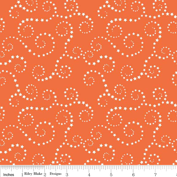 Riley Blake Designs - Boy Swirls in Orange - Click Image to Close
