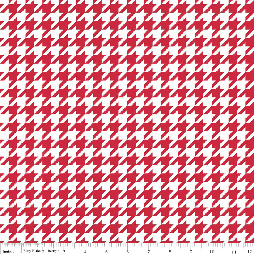 Riley Blake Designs - Medium Houndstooth in Red - Click Image to Close