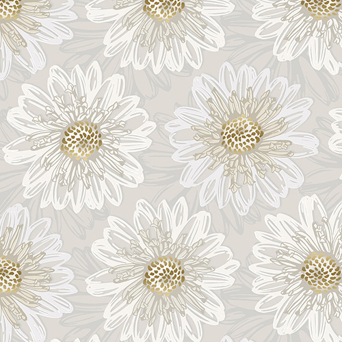 Shiny Objects, Good as Gold - Embossed Blooms in Pearl - Click Image to Close