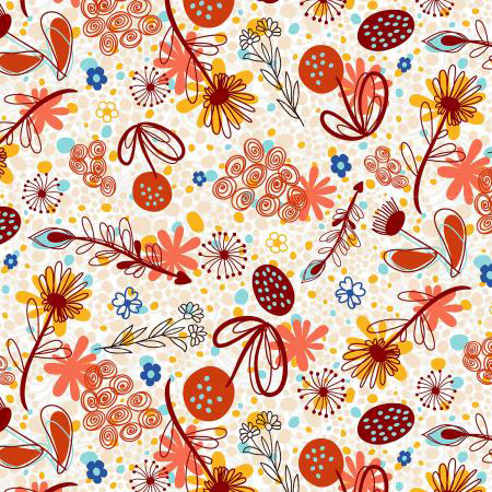 Flower Doodles - Potpourri in Brick - Click Image to Close