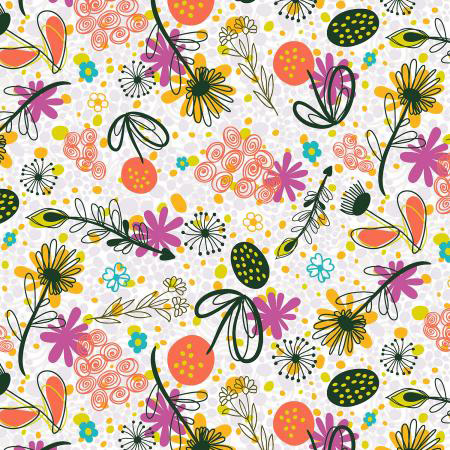 Flower Doodles - Potpourri in Magenta - Click Image to Close