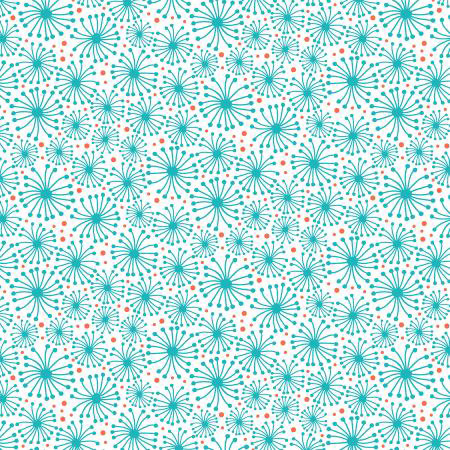 Flower Doodles - Dandelions in Turquoise - Click Image to Close