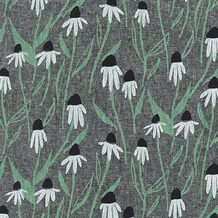 Quarry Trail - Coneflower in Black (Linen) - Click Image to Close