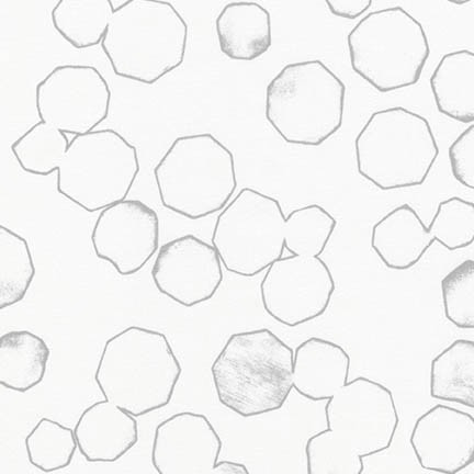 Black and White 2 - Watercolour Hexagons in Silver - Click Image to Close