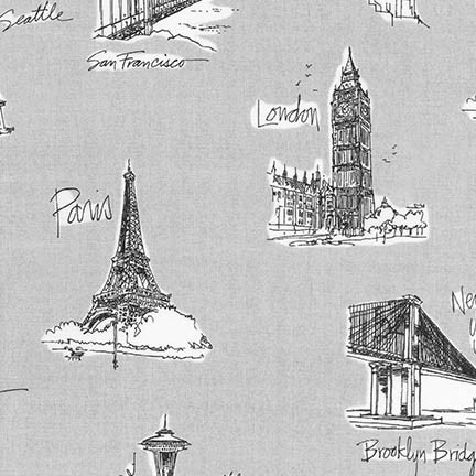 City Chic 2 - Landmarks in Grey - Click Image to Close