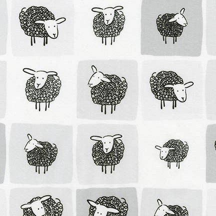 Wooley Sheep - Sheep Panels in Grey - Click Image to Close