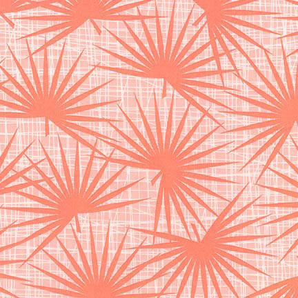 Palm Canyon - Palm Fronds in Coral - Click Image to Close