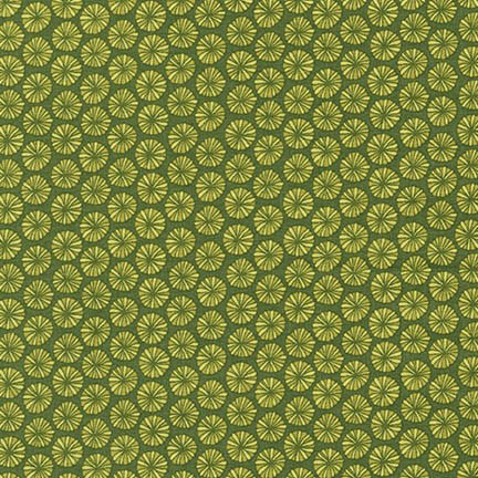 In The Bloom - Flower Circles in Avocado - Click Image to Close