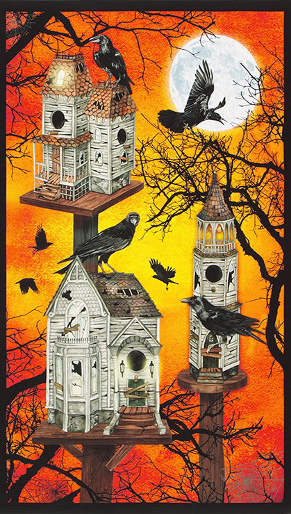Raven Moon - Raven House Panel in Pumpkin - Click Image to Close