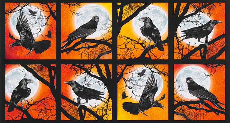 Raven Moon - Raven Moon Panel in Pumpkin - Click Image to Close