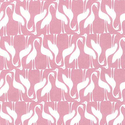 Pond - Cranes in Rose - Click Image to Close