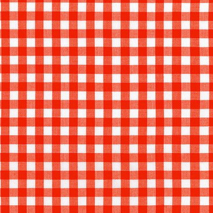 Kitchen Window Wovens - Gingham in Flame - Click Image to Close