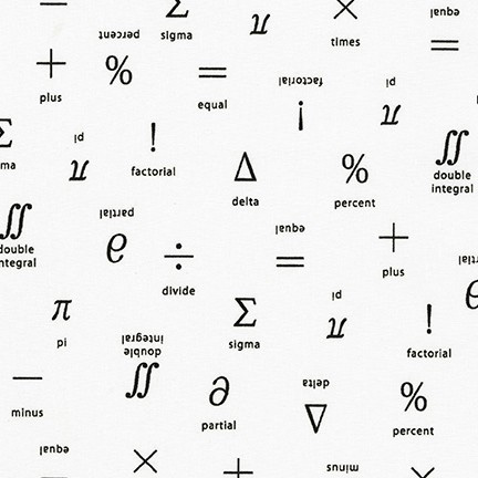 Musings - Math Symbols in White - Click Image to Close