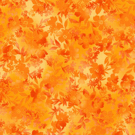 Courtyard Textures - Leaves in Tangarine - Click Image to Close