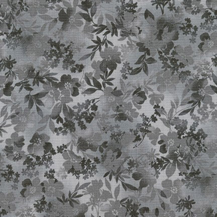 Courtyard Textures - Leaves in Charcoal - Click Image to Close