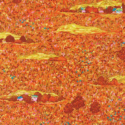 Painterly Petals - Pastoral in Orange - Click Image to Close