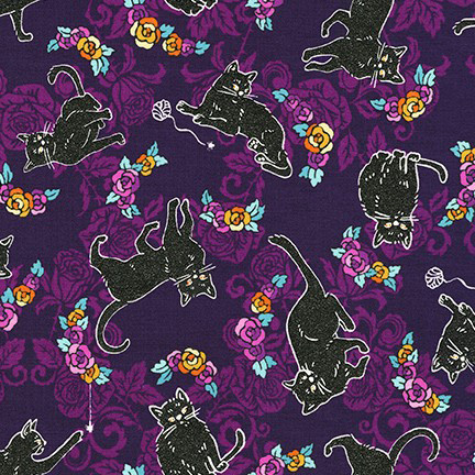 Totally Twilight - Black Cats in Plum - Click Image to Close