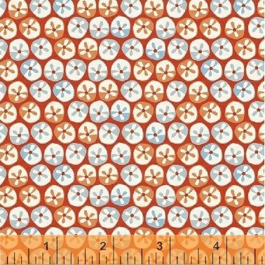 Painted Jungle - Flower Dots in Mandarin Red - Click Image to Close
