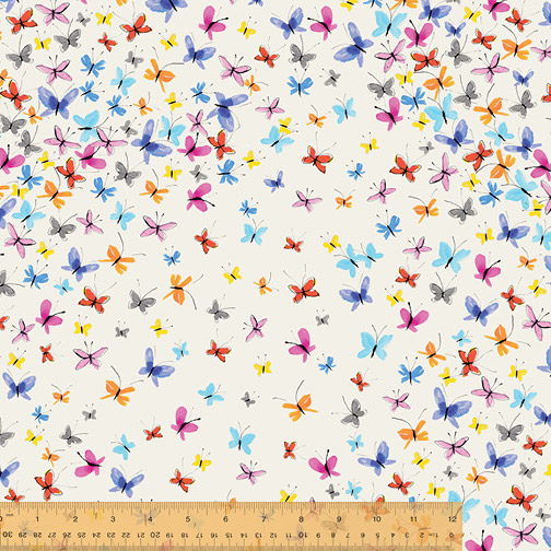 Kaleidoscope - Butterfly Swarm in Ivory - Click Image to Close