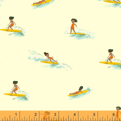 Malibu - Tiny Surfers in Cream - Click Image to Close