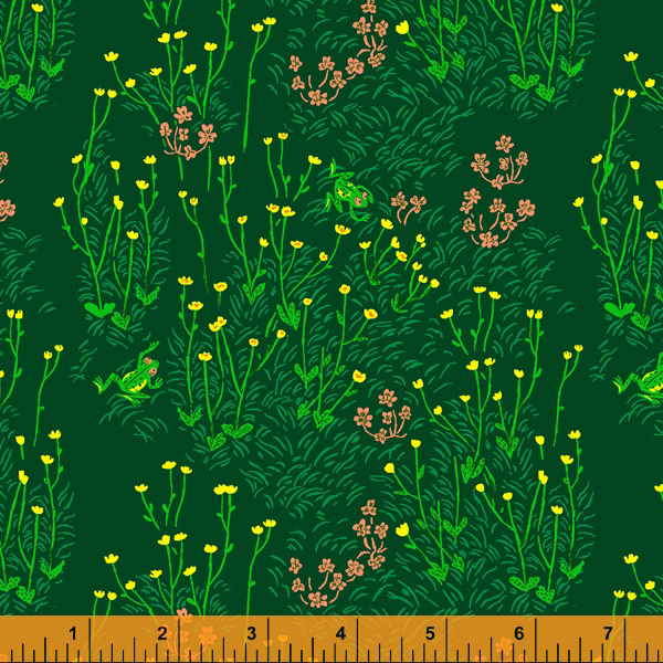 West Hill - Tall Buttercups in Dark Green - Click Image to Close