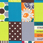 Modern Quilt - Spicy Scrap Squares in Light Blue/Lime