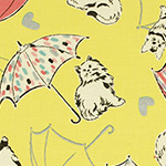 Radiant Girl - Cats and Umbrellas in Metallic Yellow