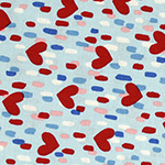 Radiant Girl - Hearts Geo in Light Blue/Red