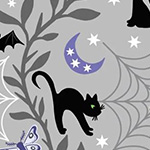 Castle Spooky - Cobwebs and Cats in Light Grey