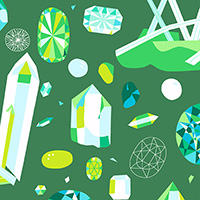 Natural History - Crystals in Green