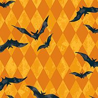 Midnight Haunt - Harlequin Bats in Gourd
