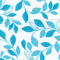 Pearl Reflections - Shimmer Leaves White/Teal