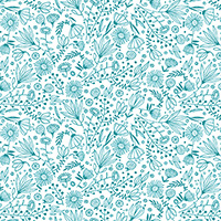 It's Raining Cats and Dogs - Whisp Flowers in Teal