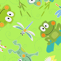 Toadily Cute - Hop Along Frogs in Lime