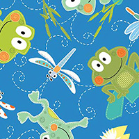 Toadily Cute - Hop Along Frogs in Blue