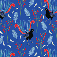 Outback Beauty - Lavish Lyrebirds in blue